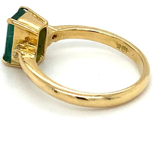 Panjshir Emerald 1.47ct Diamonds 18K Gold Ring - Picture 6 of 7